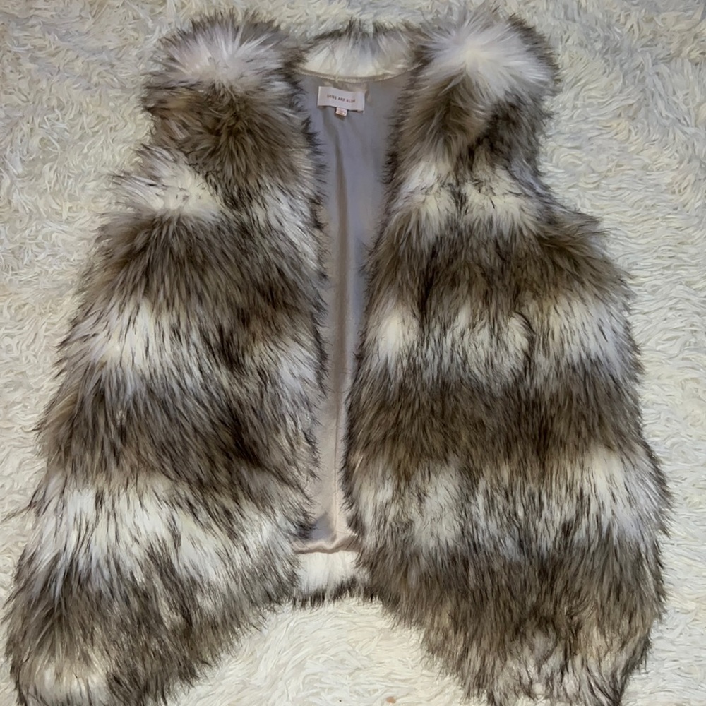 Skies are blue faux vest